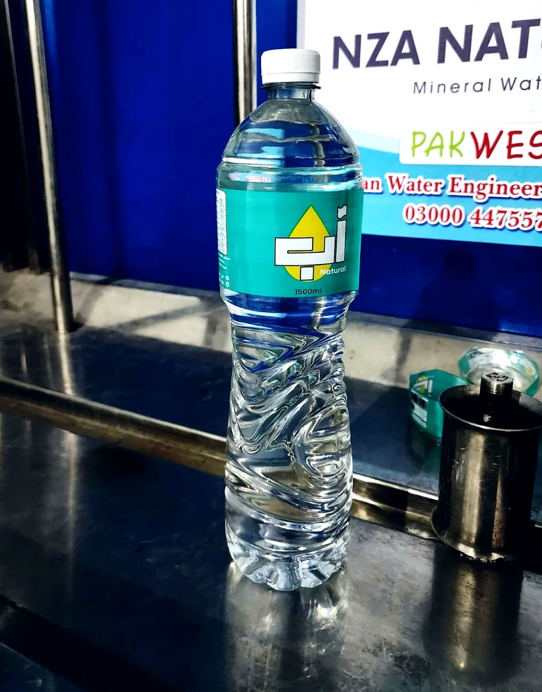 NZA Natural bottled water photographed at the water facility